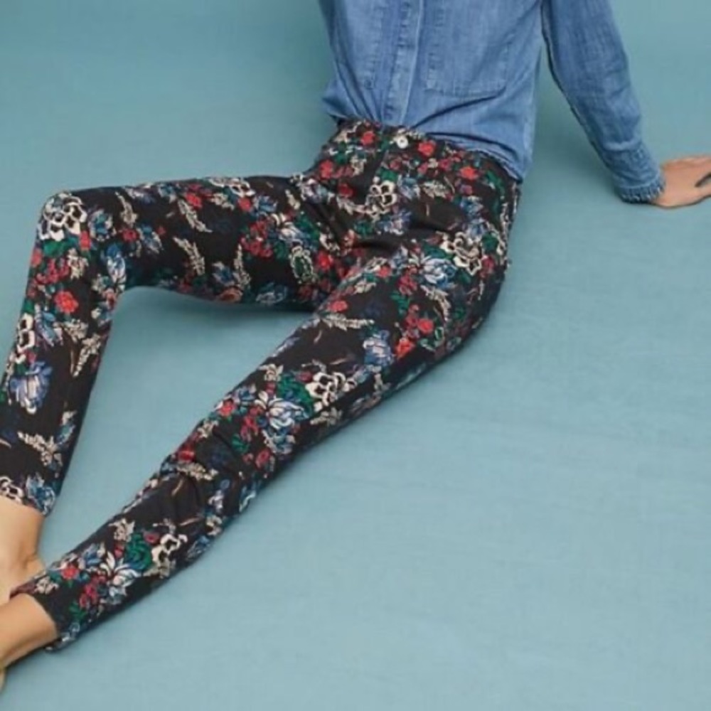 Pilcro and the Letterpress by Anthropologie midrise floral skinny